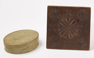 Carved Wood Tile, Small Painted Shaker Pantry Box