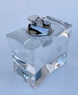 Vintage Lighter in Lucite and Metal