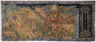 Jiajing, Ming Dynasty: A Brocade Imperial Buddha Thangka