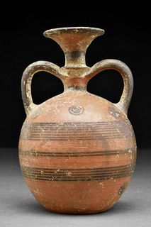 A CYPRIOT BARREL-SHAPED FLASK