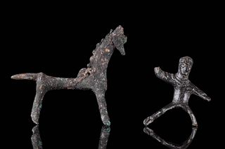 ROMANO- CELTIC BRONZE HORSE AND RIDER