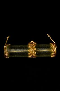 SCYTHIAN GOLD AND ROCK CRYSTAL AMULET