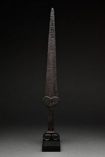 A SCYTHIAN IRON ACINACES SWORD WITH DECORATED HANDLE