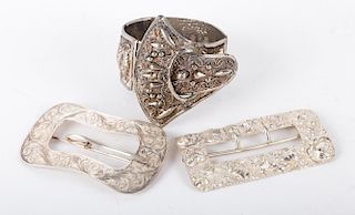 Sterling Silver Bracelet and Belt Buckles