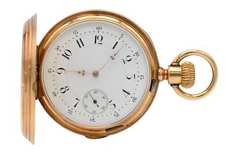 14 Karat Gold Closed Face Pocket Watch, case marked Borel Bros. Geneva 15839, 53.7 millimeters, 123 grams.