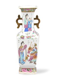Chinese Canton Glazed Vase w/ Wushuangpu, 19th C.