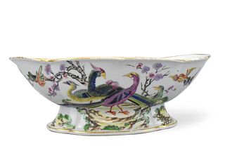 Large Chinese Canton Glazed Stem Bowl, 19th C.