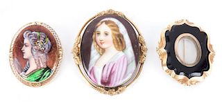 A Pair of Miniature Portraits and Locket