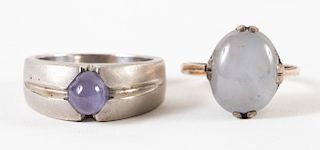 Two Gold Star Sapphire Rings