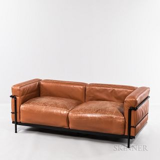 Charlotte Perriand, Pierre Jeanneret, and Le Corbusier by Cassina LC3 Divano Sofa with Nero Frame