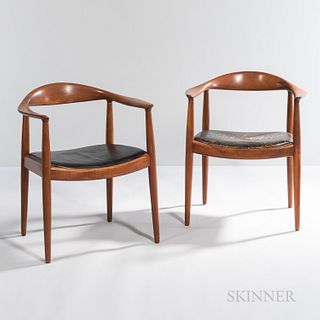 Two Hans J. Wegner (Danish, 1914-2007) for Johannes Hansen & Sons Model JH 501 "The Chair" Armchairs