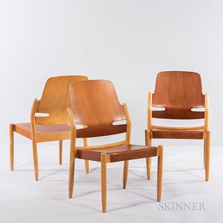 Three Carl-Axel Acking (1910-2001) for Svenska Mobelfarikerna of Bodafors Bentwood Side Chairs