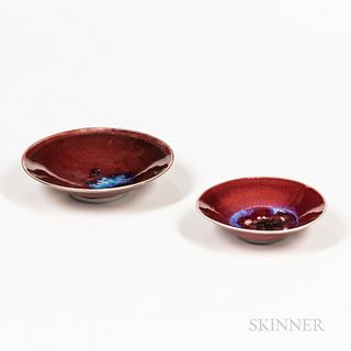 Two Gerry Williams (1926-2014) Studio Pottery Red-glaze Bowls