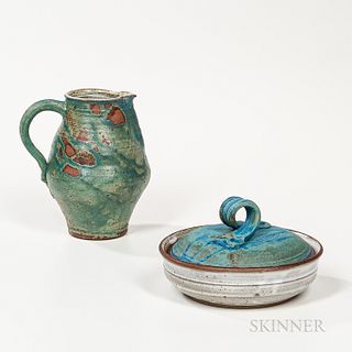 Gerry Williams (1926-2014) Studio Pottery Pitcher and Covered Dish