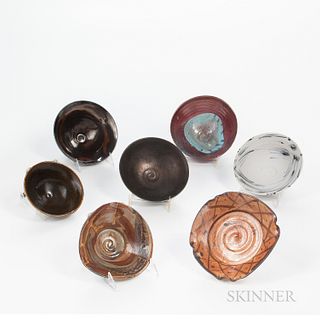 Nine Makoto Yabe (Japanese/American, 1947-2005) Studio Pottery Bowls
