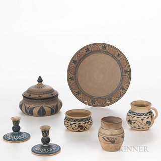 Seven Pieces of Anne "Pete" Baker (1926-2011) Pottery