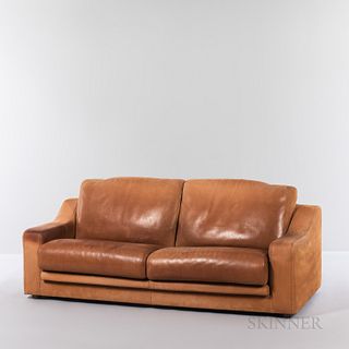 Rivolta Leather Sofa and Two Club Chairs