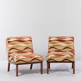 Pair of Upholstered Slipper Chairs