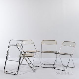 Five Giancarlo Piretti for Castelli Plia Folding Chairs