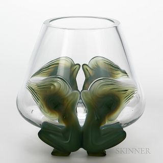 Marie-Claude Lalique "Antinea" Figural Crystal Vase