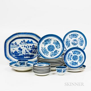 Group of Chinese Export Blue and White Tableware
