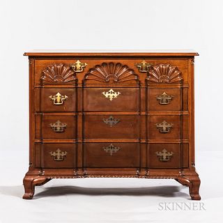 Federal-style Carved Mahogany Block-front Chest of Drawers