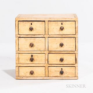 Country Yellow-painted Small Chest of Drawers