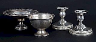 Assorted American weighted sterling table items