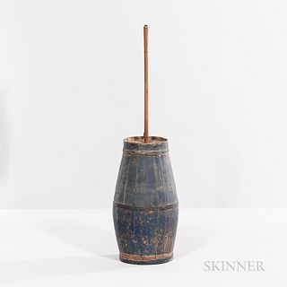 Blue-painted Butter Churn