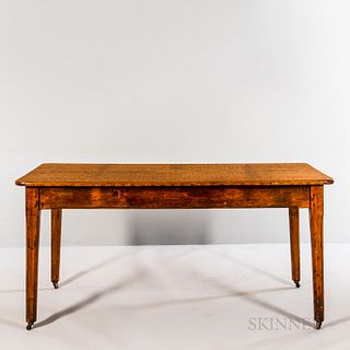 Oak Parquetry-inlaid Library Table