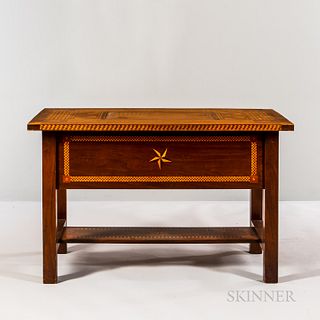Mission-style Oak Parquetry-inlaid Phonograph Cabinet