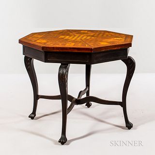 Parquetry-inlaid Octagonal Game Table