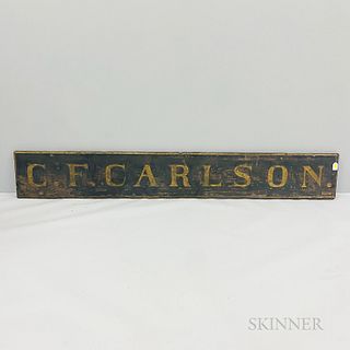 Large Vintage Painted Wood Advertising Sign for C.F. Carlson