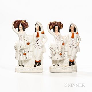 Pair of Staffordshire Figural Groups of a Couple