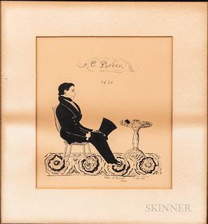 Small Framed Pen and Ink Drawing of a Seated Man