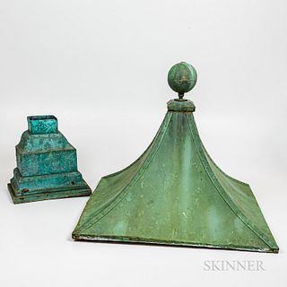 Copper Architectural Finial and Copper Downspout