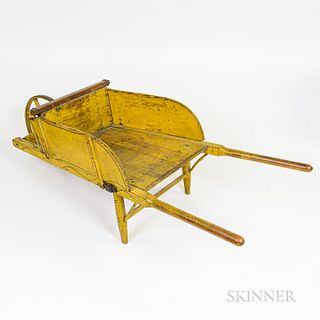 Yellow-painted Child's Wheelbarrow