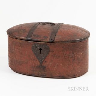 European Red-painted Oval Box