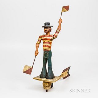 Carved and Painted Sailor Whirligig