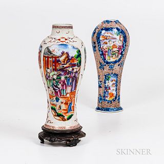 Two Rose Medallion Chinese Porcelain Vases