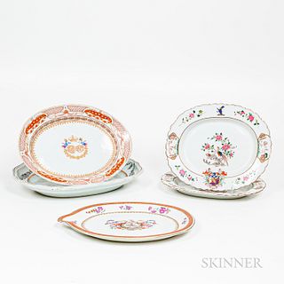 Five Chinese Export-style Platters