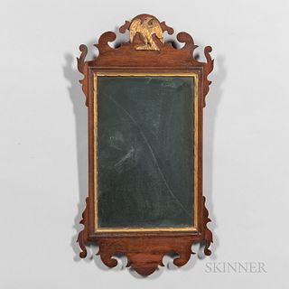 Chippendale Mahogany and Parcel-gilt Mirror with Eagle Crest