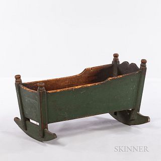 Country Green-painted Cradle