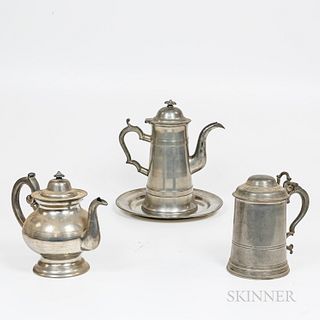 Four Pieces of English Pewter Tableware