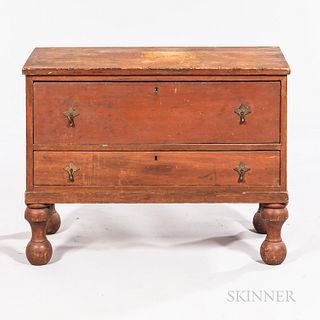 Country Red-painted Two-drawer Chest