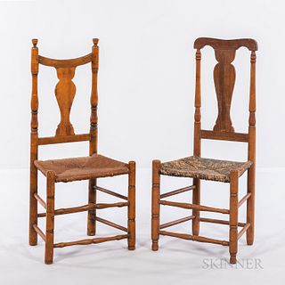 Two Country Maple Side Chairs