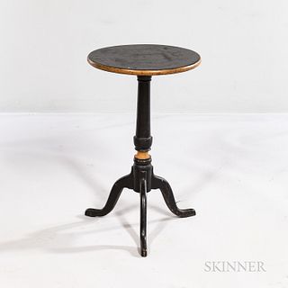Country Black-painted Candlestand