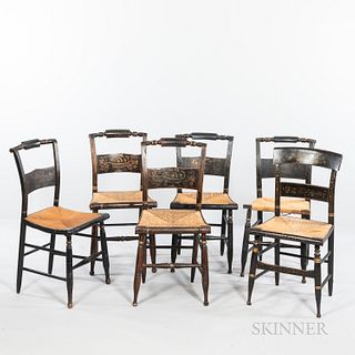 Six Fancy-painted Hitchcock Side Chairs