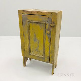 Small Country Yellow-painted Standing Cupboard