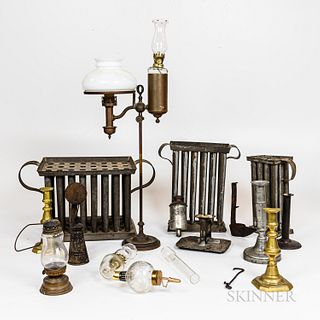 Group of Metal and Glass Lighting Devices